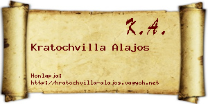 Kratochvilla Alajos névjegykártya